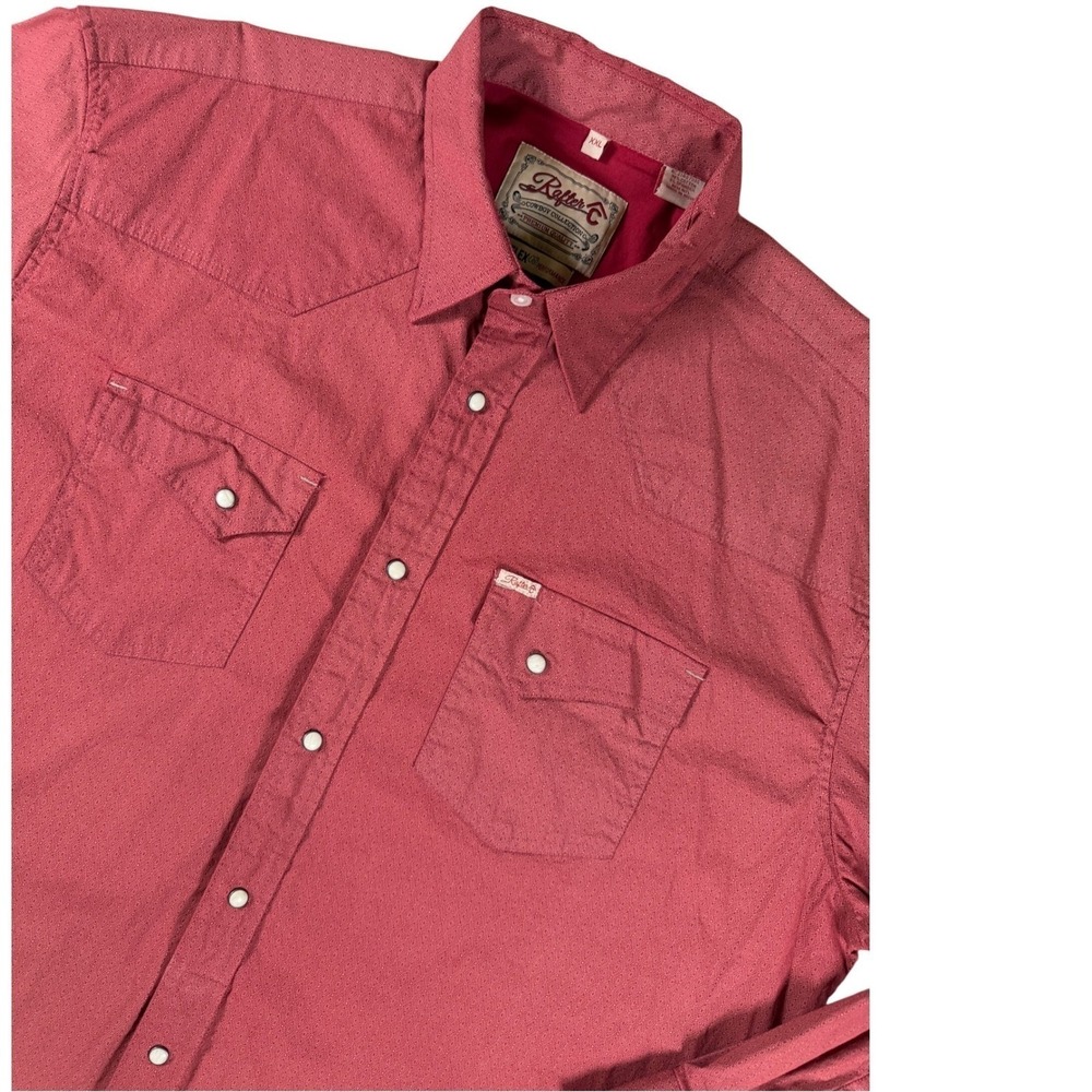 Rafter‎ C Cowboy Collection ProFlex45 Western Pearl Snap Cotton Red Mens XXL